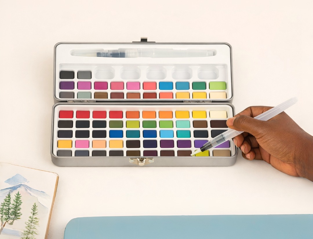 Poezie 72 Colors Solid Watercolor Premium Travel Set
