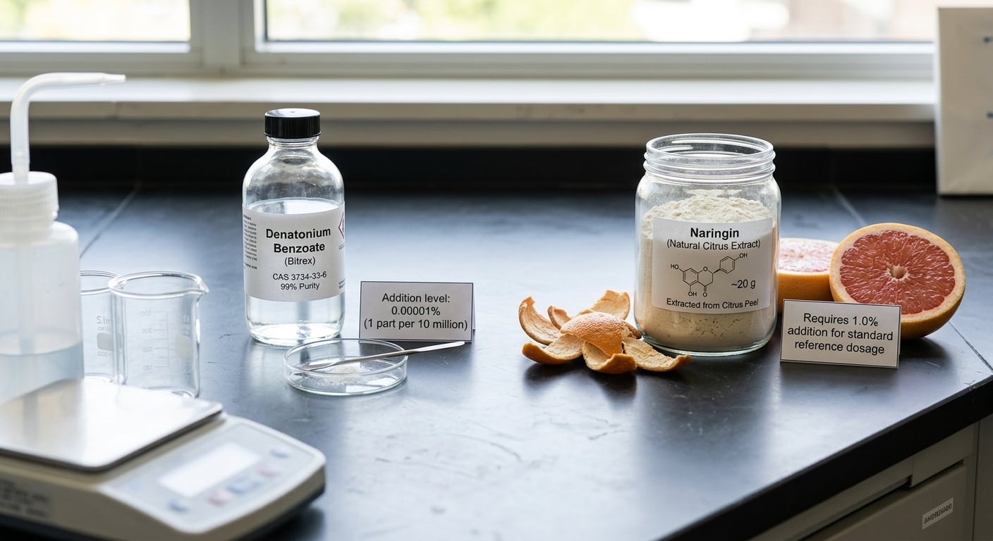 Comparison between Denatonium Benzoate lab powder and natural Naringin grapefruit extract