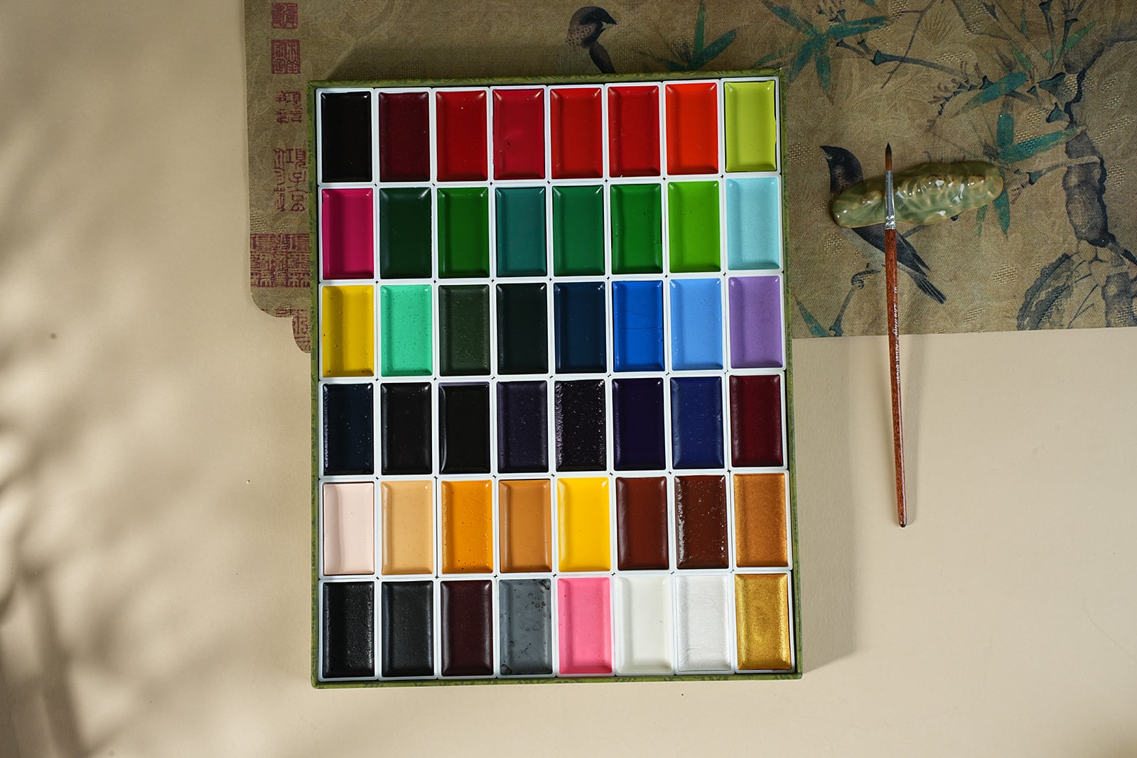 Poezie 48-Color Artist-Grade Solid Watercolor Set – Expanded Studio Collection
