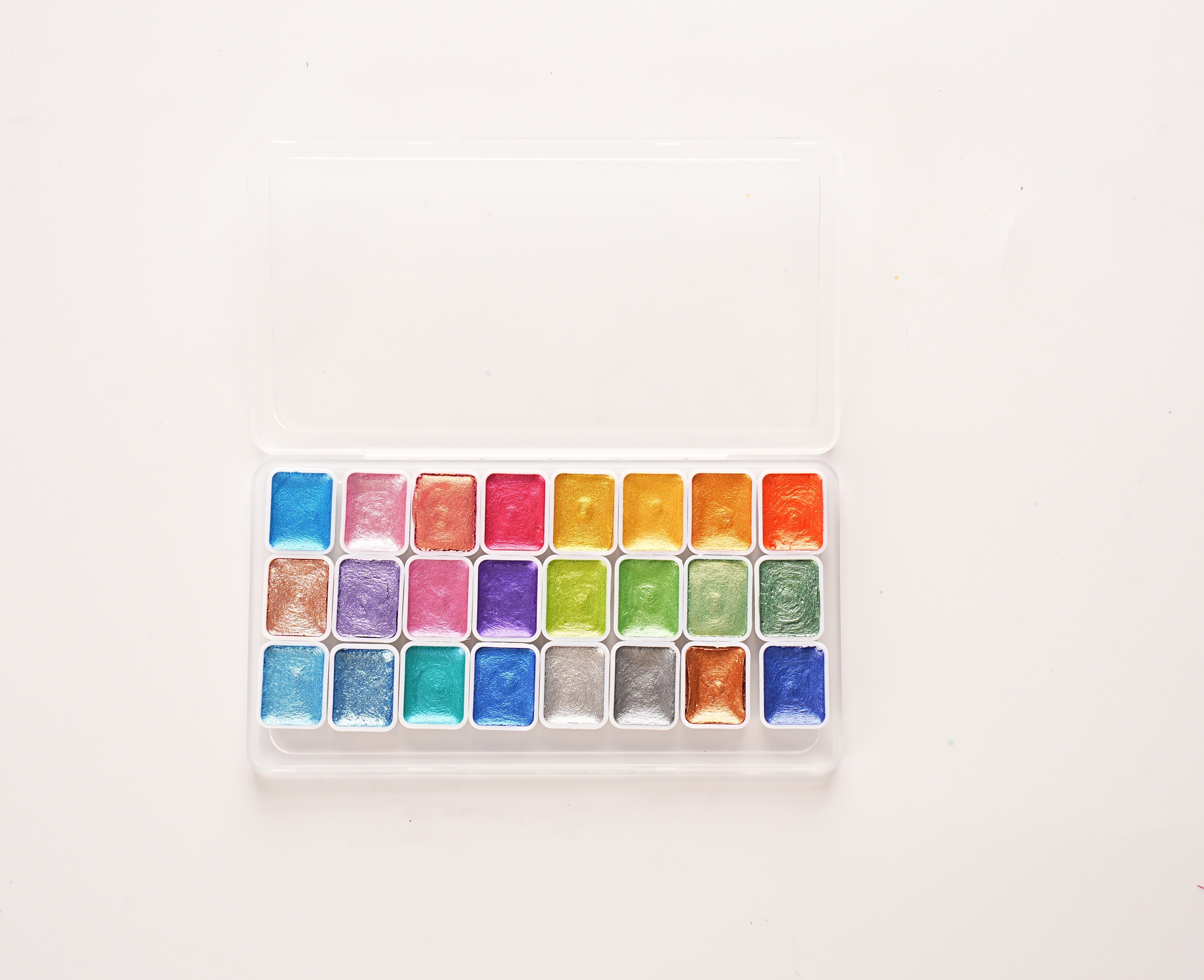 Watercolor pigment swatches