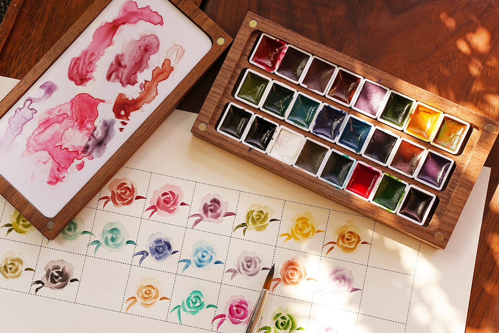 Delicate Soft Pearlescent Luster and Smooth Wash Gradients on Textured Paper