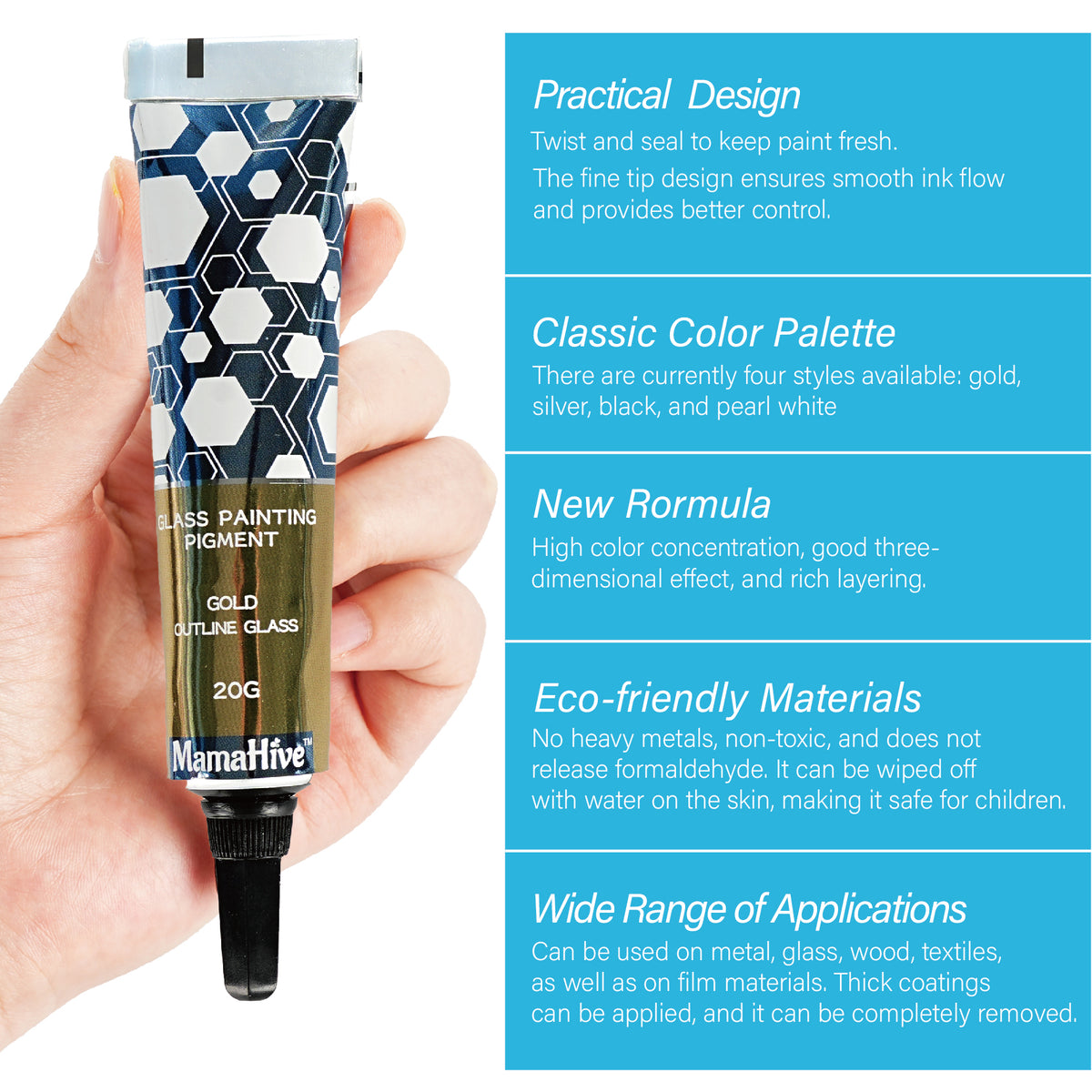 Poezie O-004 Black Outliner Relief Paint Deep Contrast Contour Pen
