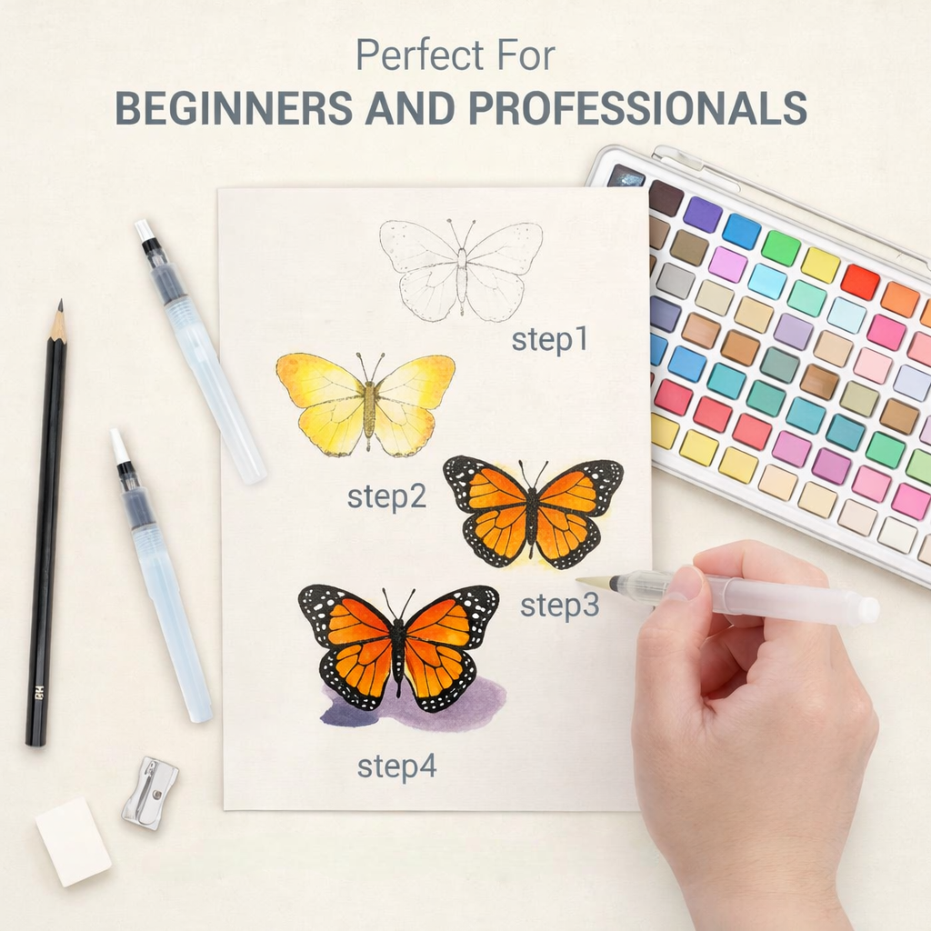 Smooth and controlled watercolor wash with fine grained pigments