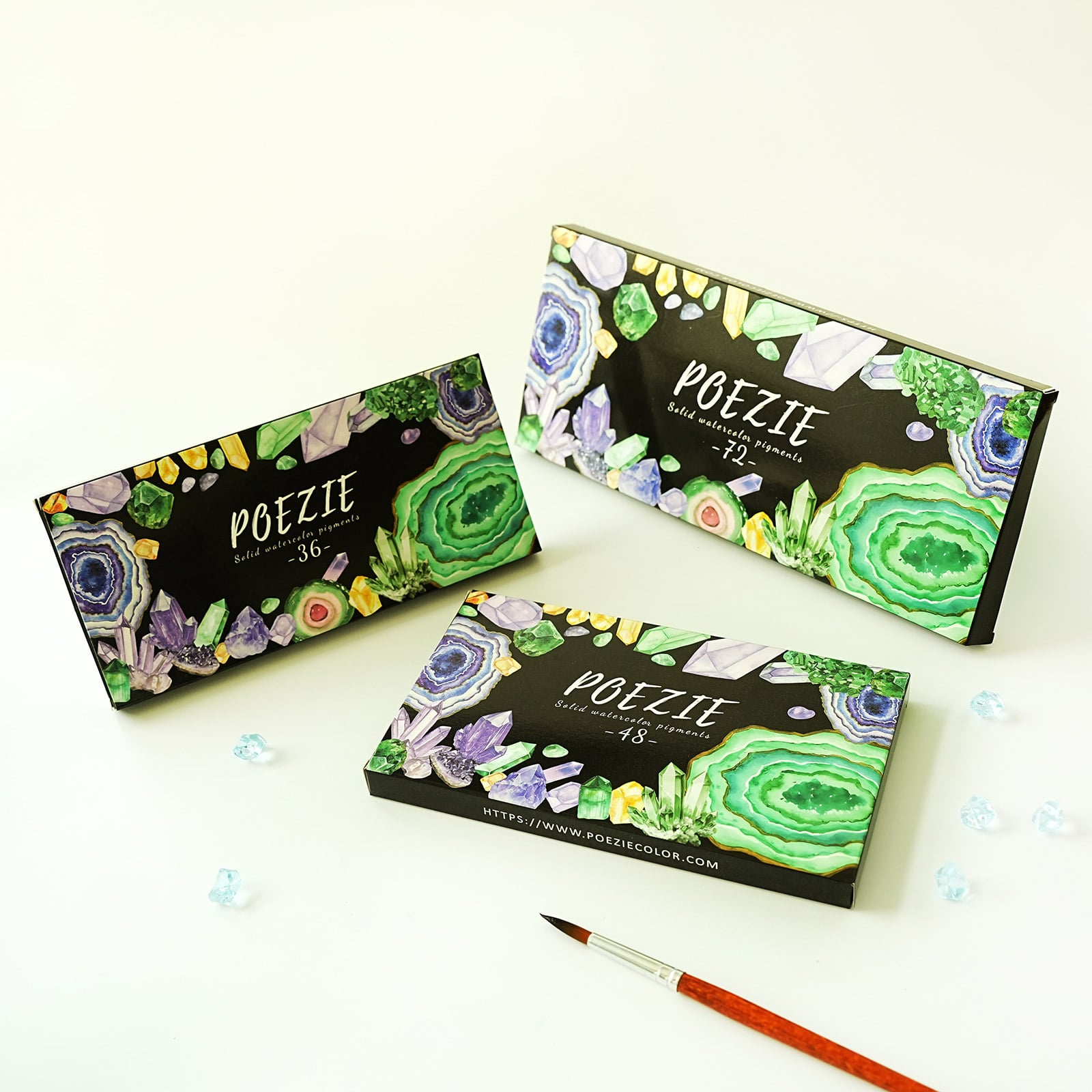 Poezie Beginner Watercolor Set 72 Colors Full Deluxe Studio Layout