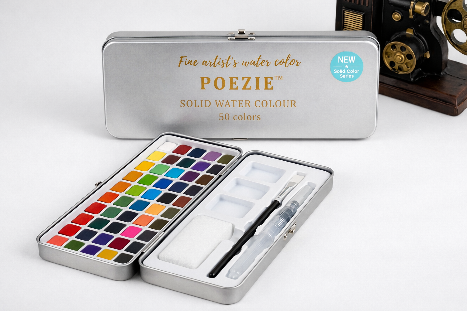 Poezie 50 Colors Solid Watercolor Paint Set in Protective Tin Box – Global OEM/ODM Customization & Factory Direct Wholesale Supply