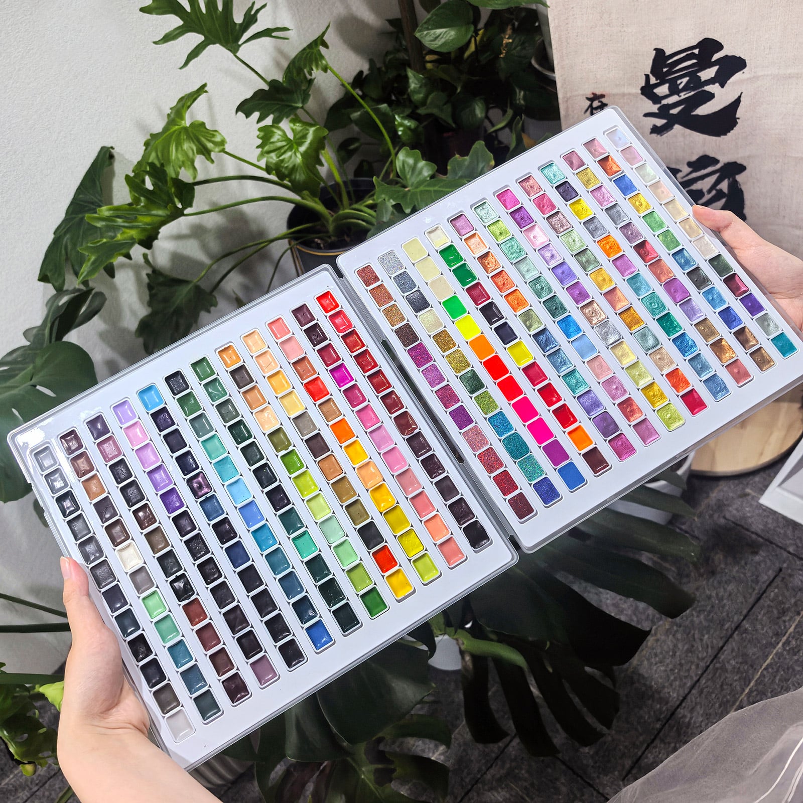 Vibrant Laser Iridescent and Luminous Glow Paint Swatches on Paper