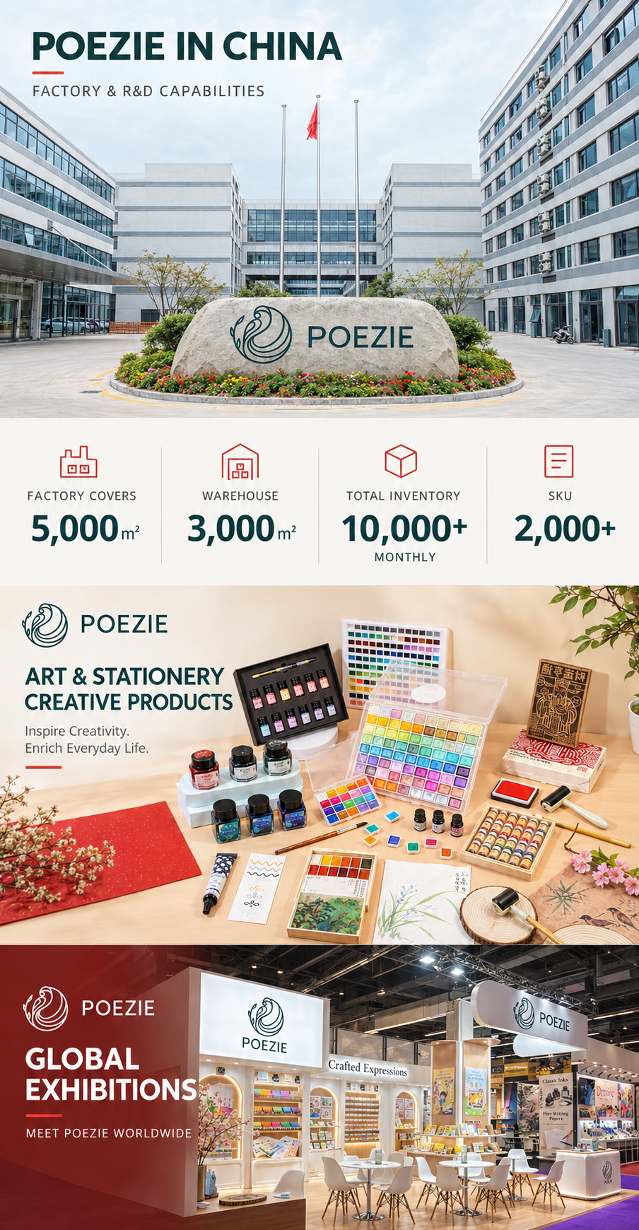 Poezie factory, R&D, warehouse and global exhibition capabilities