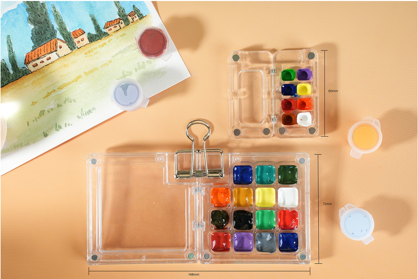 Rich Painting Swatches and Field Work Performance with Poezie Acrylic Pigment Case