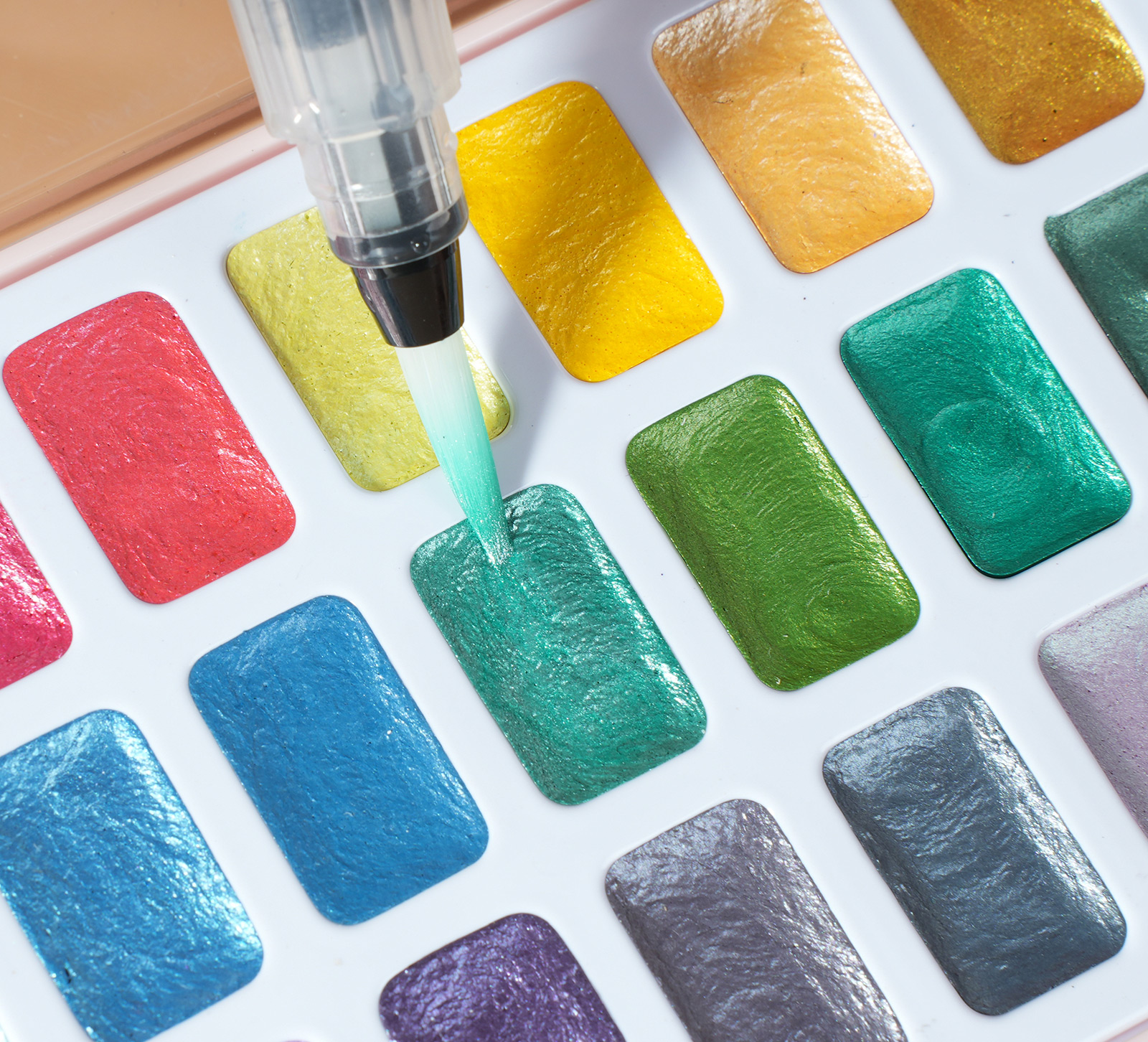 Close-up detail of the Morandi color palette