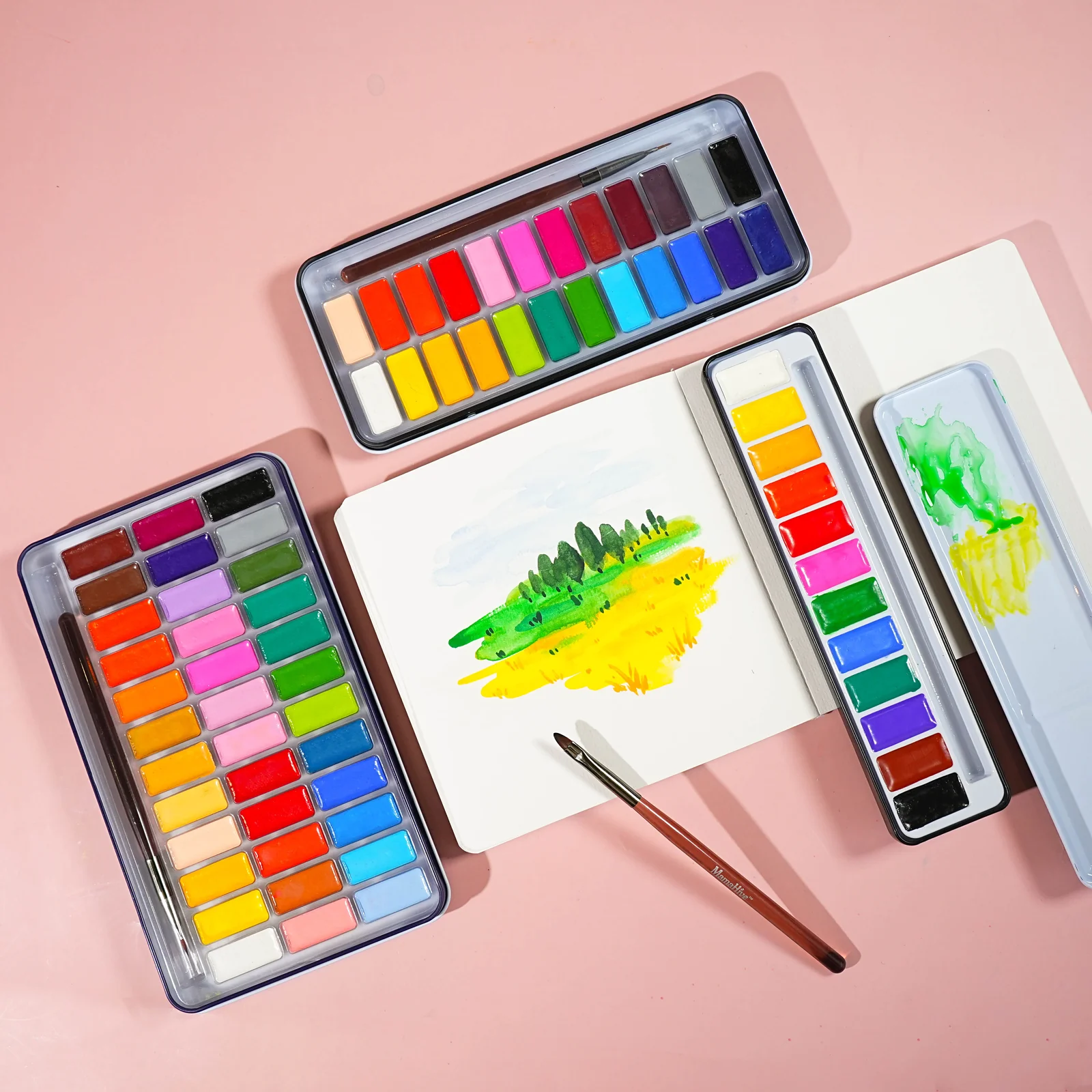 Black Metal Case Watercolor Set Overview