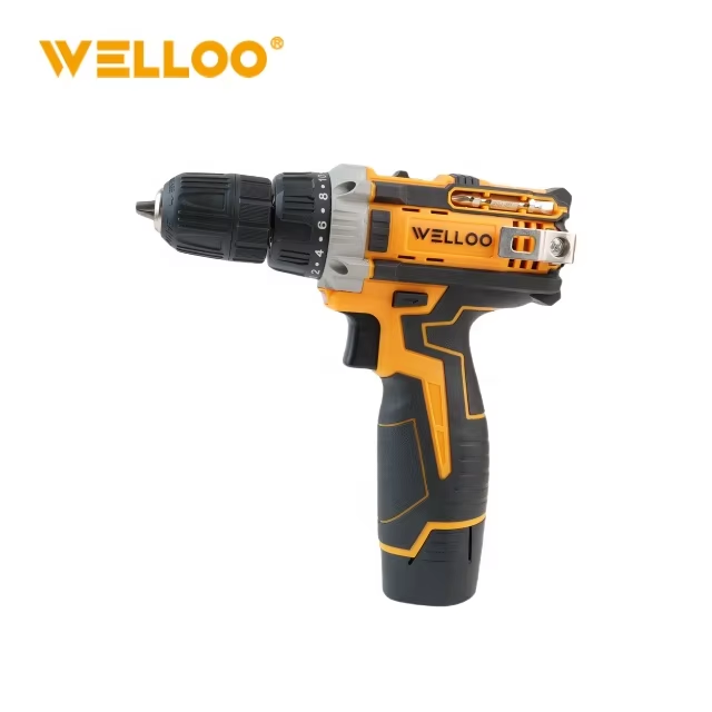 WELLOO 12V draadloze elektrische boormachine 2 batterijen oplaadbare elektrische boormachine voor industriële en doe-het-zelfprojecten