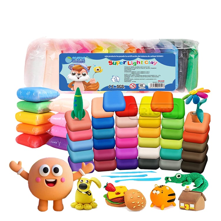 12 Colors Ultra-Light Clay  - 100g Non-Toxic Modeling Clay for Kids Art Crafts
