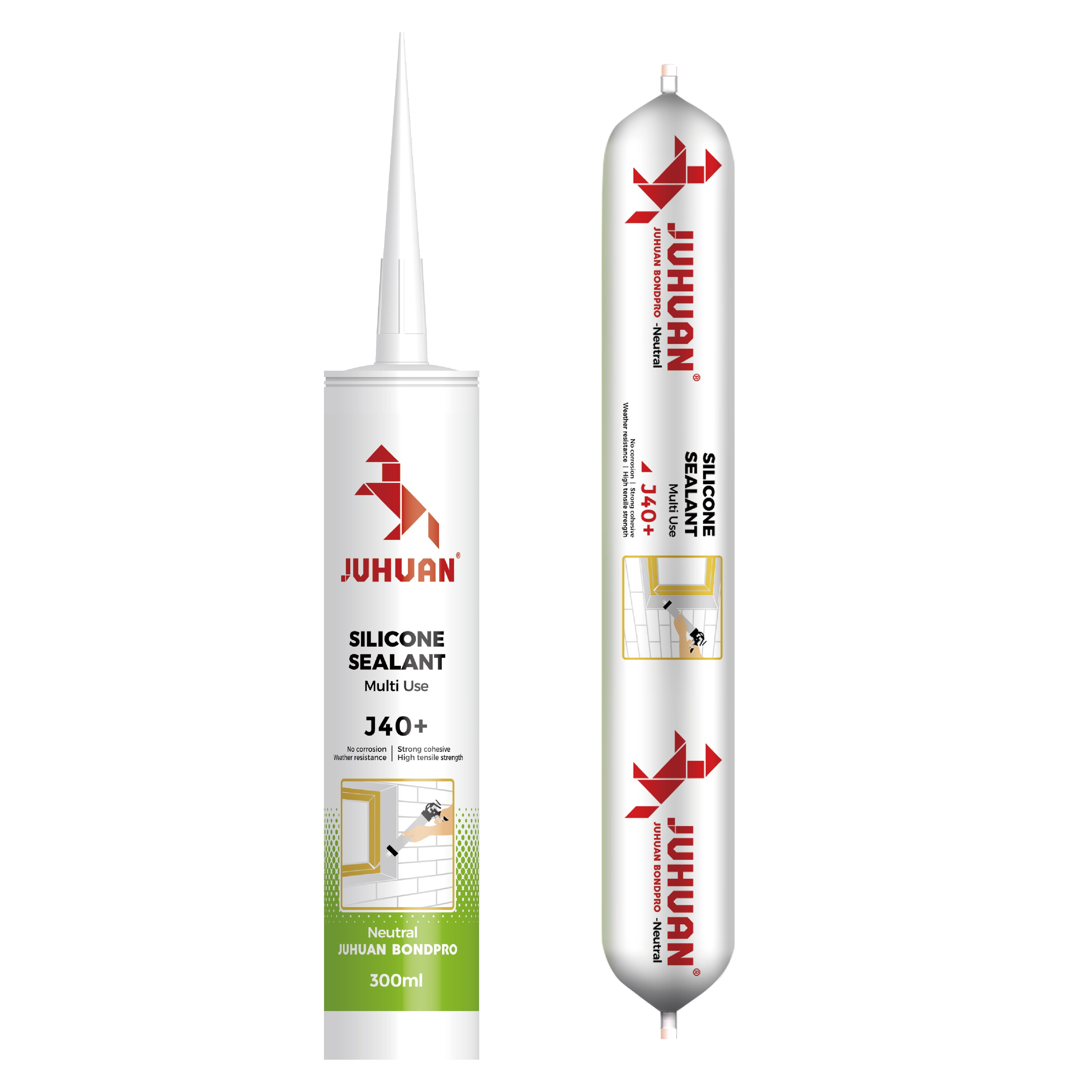 Juhuan J40+ Neutral Cure Silicone Sealant for Windows Doors Glass Bonding High Strength Weatherproof