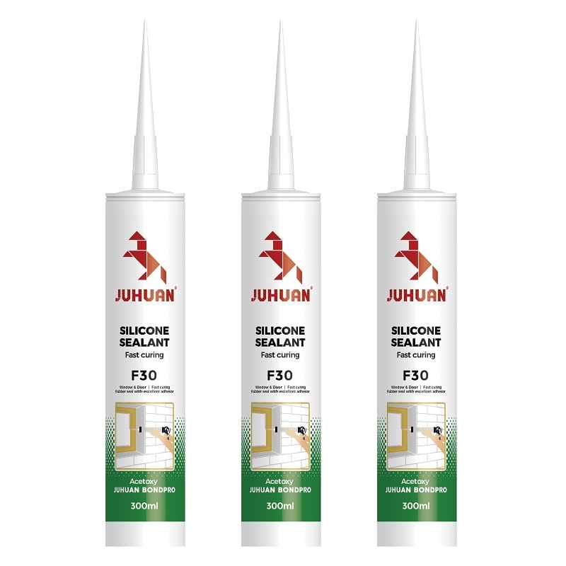 Juhuan F30 Fast Cure Acetoxy Silicone Sealant for Windows Doors Glass Bonding