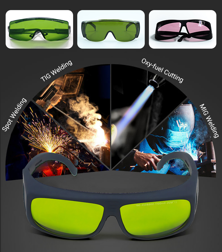 OD8+ Laser Safety Glasses (190-450&850-1300nm) Industrial Welding Protective Goggles details