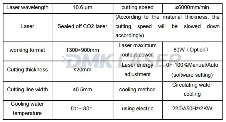DMK 1390 Series CO2 Laser Cutting Machine supplier