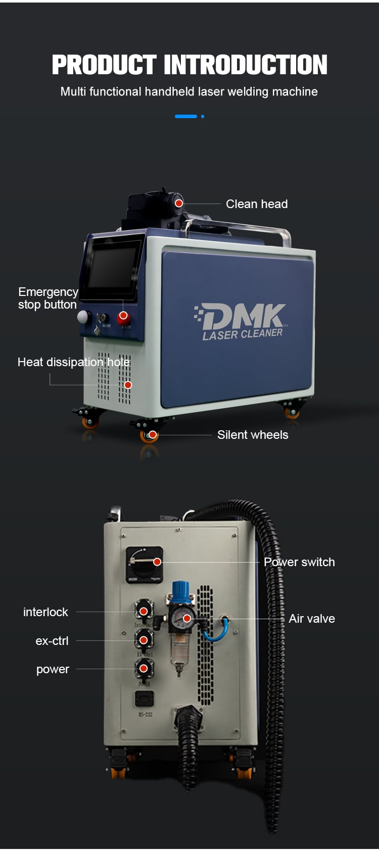 DMK 300W Pulse Laser Rust Removal details