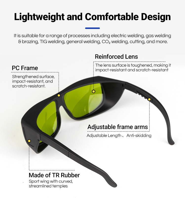 OD8+ Laser Safety Glasses (190-450&850-1300nm) Industrial Welding Protective Goggles supplier