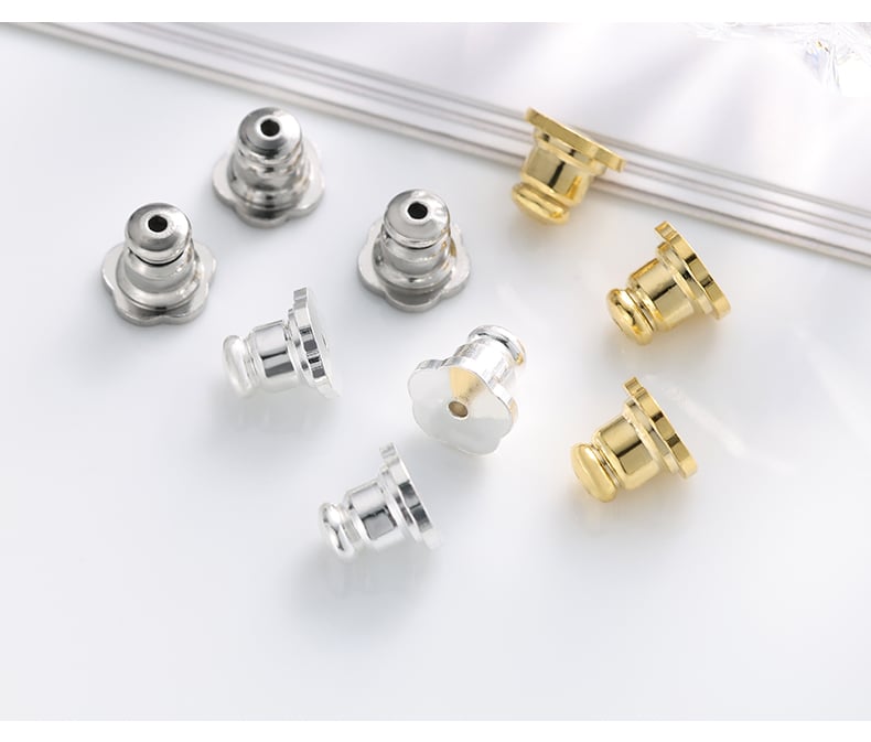 Stainless steel flower earring backs product showcase.jpg