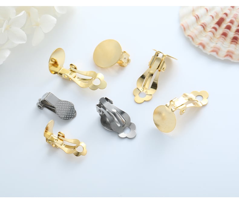 Stainless steel frog clip earring findings product showcase.jpg