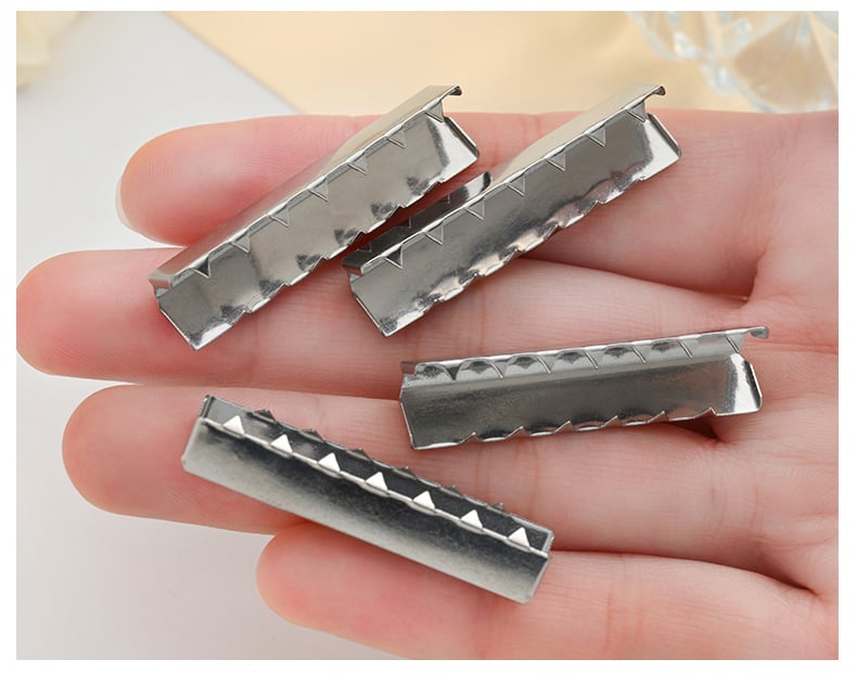 Stainless steel ribbon end clips bulk supply showcase.jpg