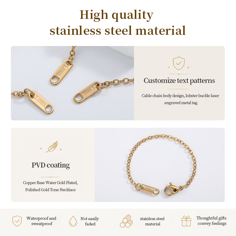 Gold Tone Stainless Steel Extension Chain – 100mm with Lobster Clasp