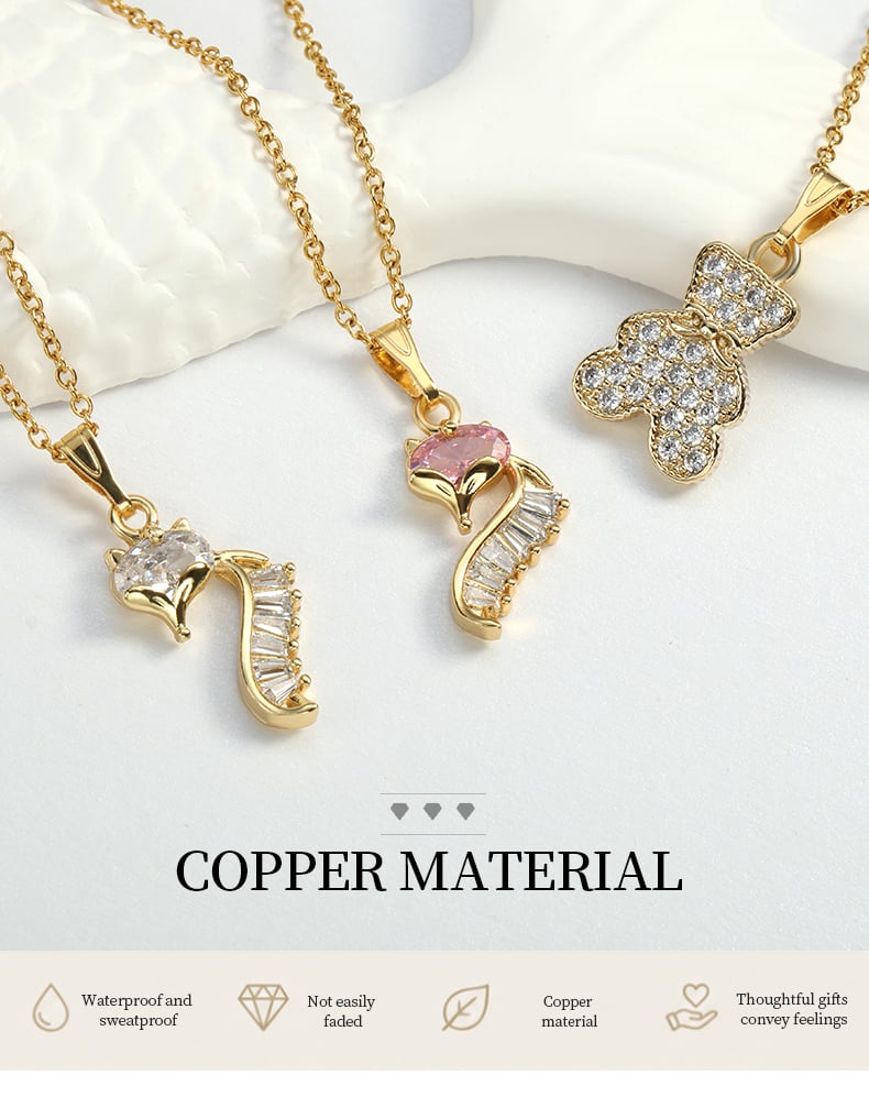 Custom gold plated pendant necklace with CZ stones, gift style.jpg