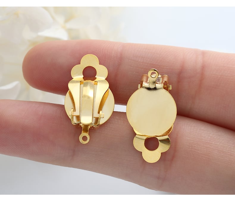 Stainless steel frog clip earring findings product showcase.jpg