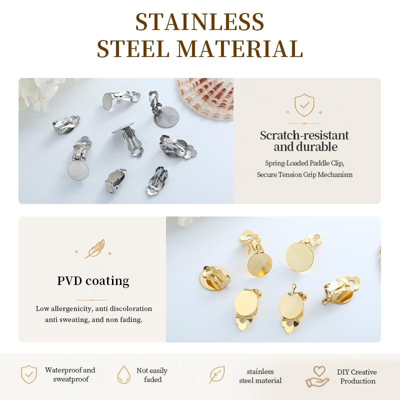 Stainless Steel Frog Clip Earring Findings – 8mm to 14mm