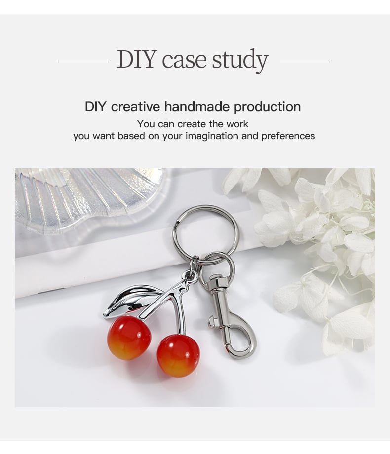 DIY keychain made with stainless steel split rings cherry charm5.jpg