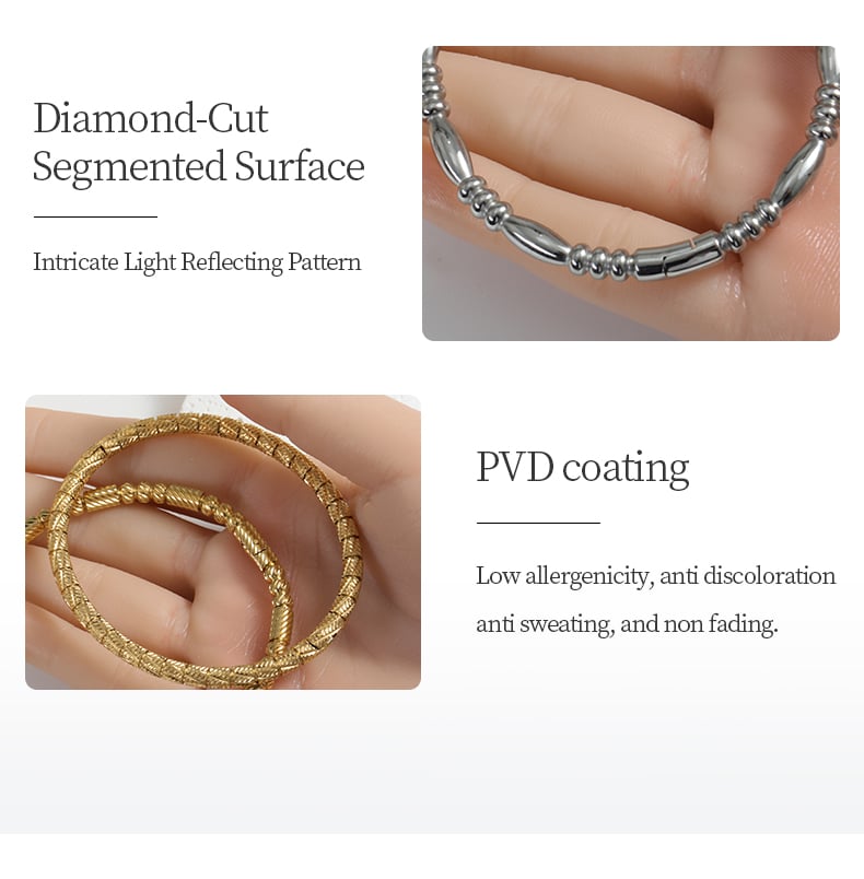 Diamond-cut stainless steel bangle bracelet surface detail.jpg
