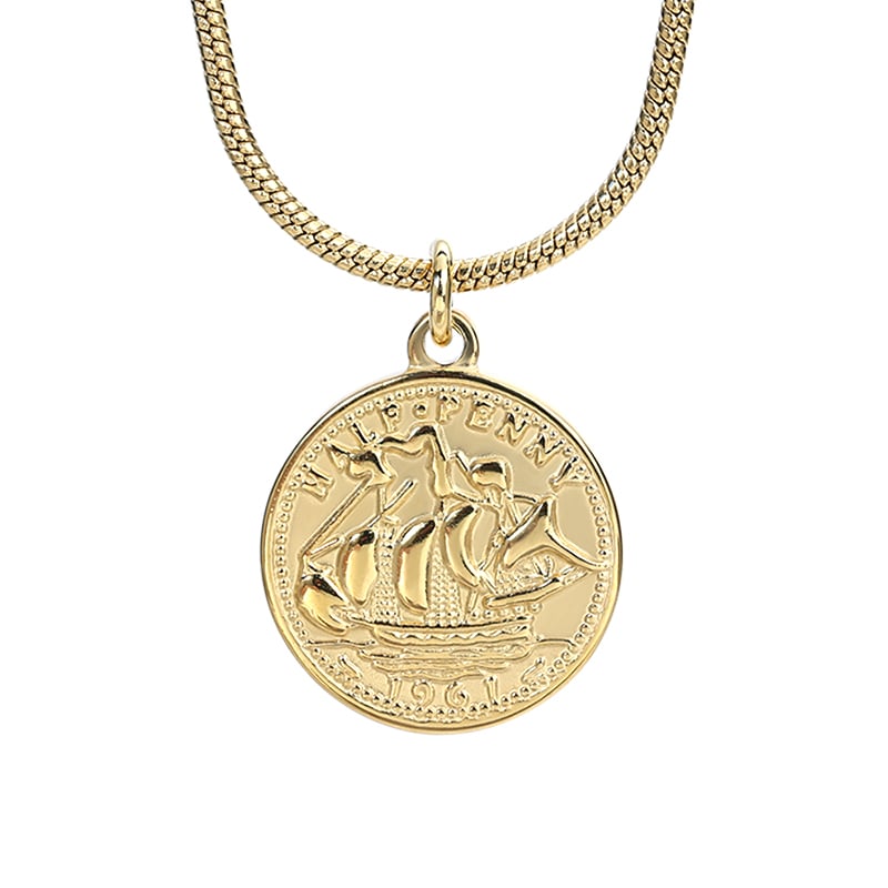 Stainless Steel Coin Pendant Necklace – Vintage Medallion Design, Factory Wholesale & OEM