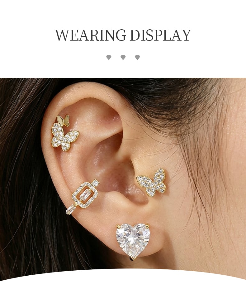 Wearing display of mini CZ stud earrings.jpg