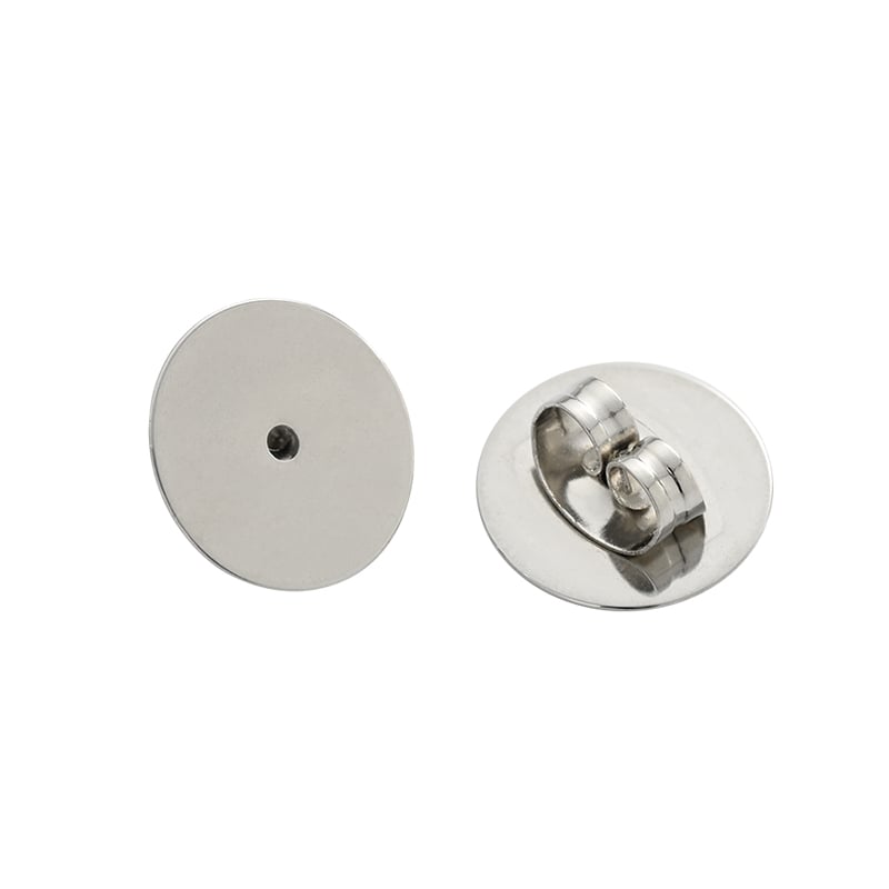 Stainless Steel Butterfly Earring Backs – 10mm Flat Disc Base
