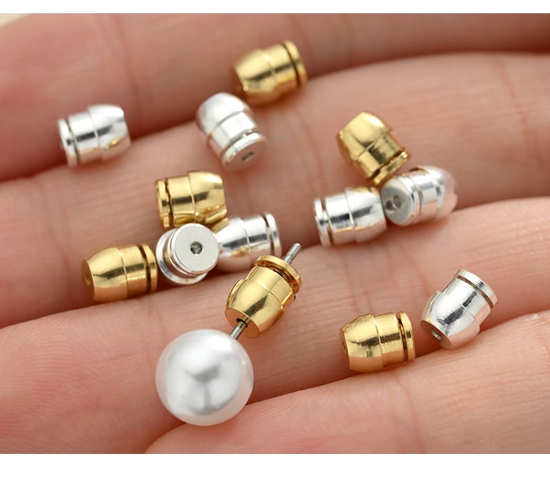 Copper flat head bullet earring backs product showcase.jpg