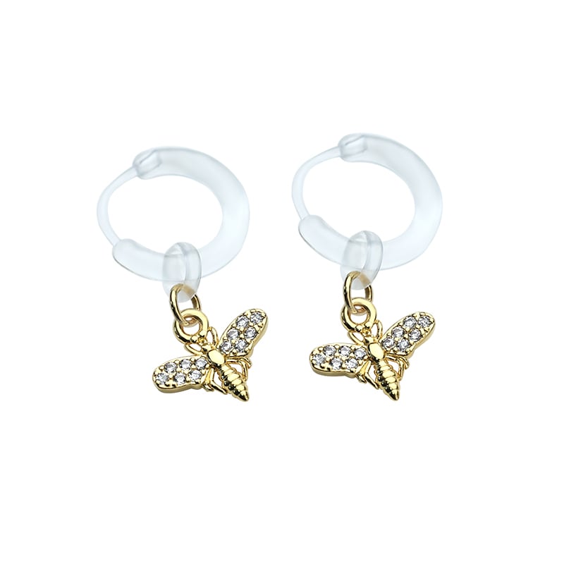 CZ Pendant Hoop Earrings – Gold Plated Pavé Charm Collection 2