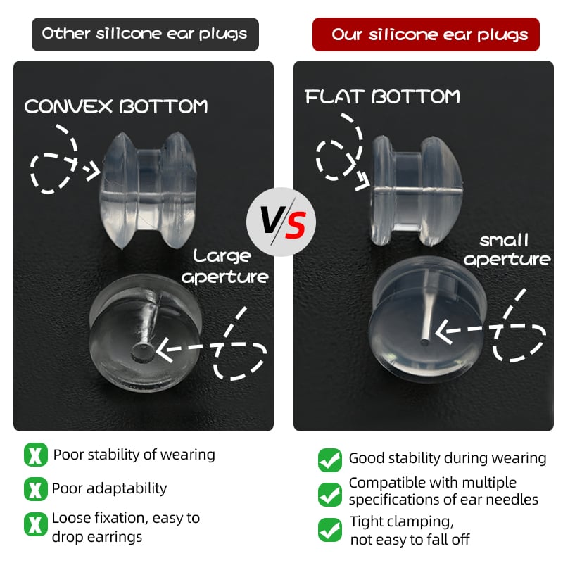 Silicone Earring Backs Collection – 4 Styles, Transparent Liquid Silicone