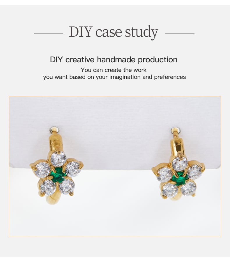 DIY jewelry making with loose CZ stones flower earrings.jpg