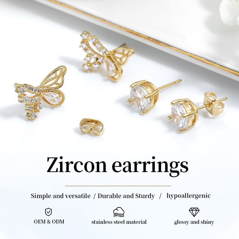 Gold Plated CZ Stud Earrings – Mini Dainty Designs for Everyday Wear Intro