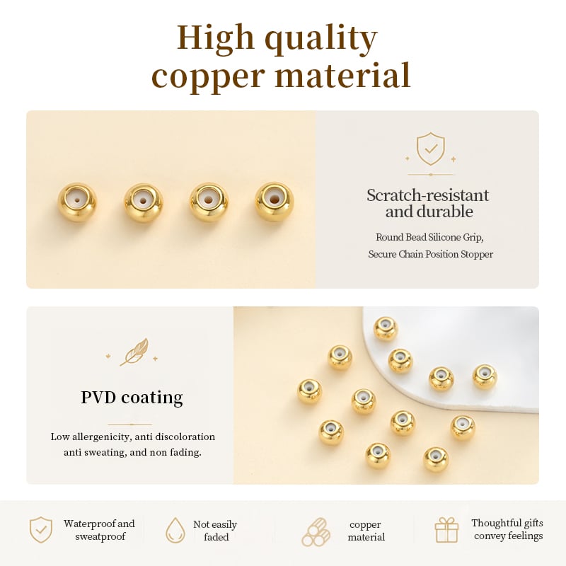 Copper Positioning Beads – Silicone Grip, 5mm & 6mm