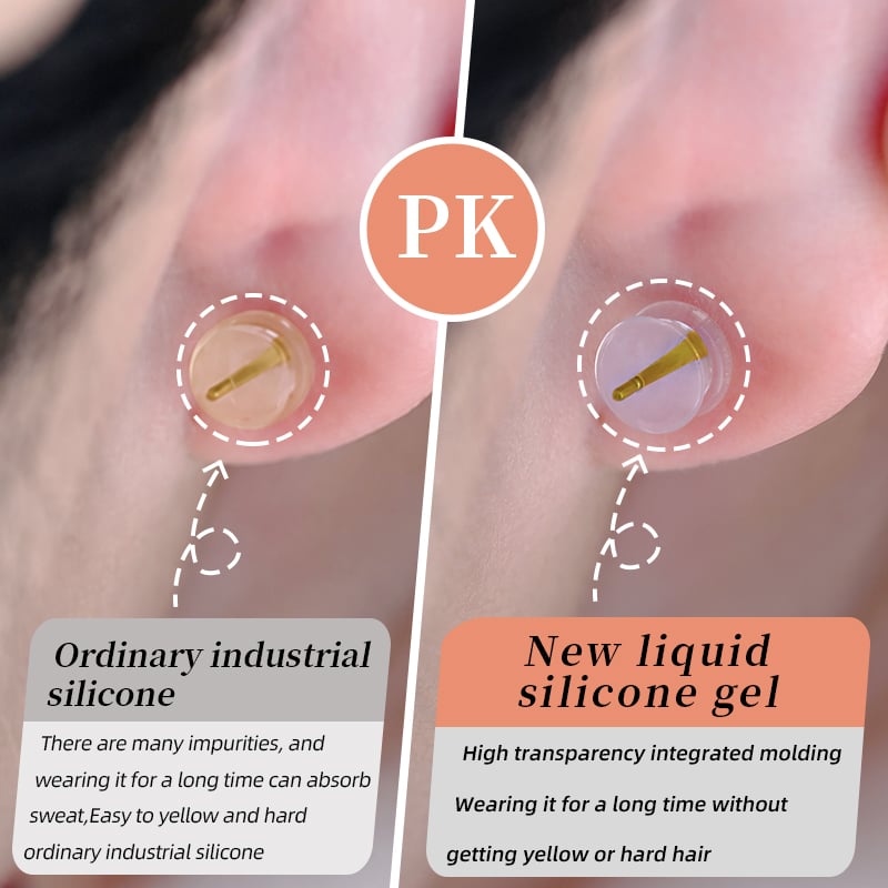 Silicone Earring Backs Collection – 4 Styles, Transparent Liquid Silicone