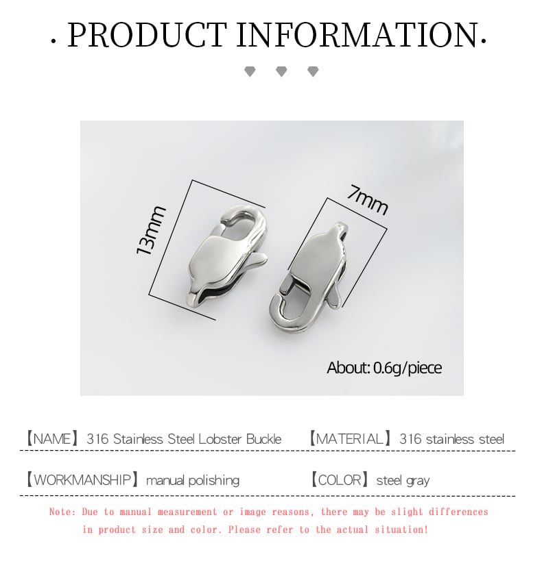 316 stainless steel lobster clasp size chart 13mm 7mm 0.6g.jpg