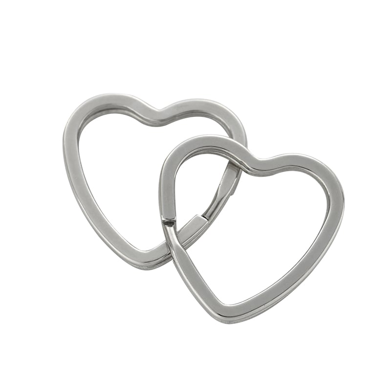 Stainless Steel Shaped Split Rings – Heart, Square, Star & Oval Keychains