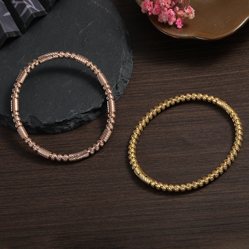 Polished stainless steel bamboo bangle bracelet with hinge clasp.jpg
