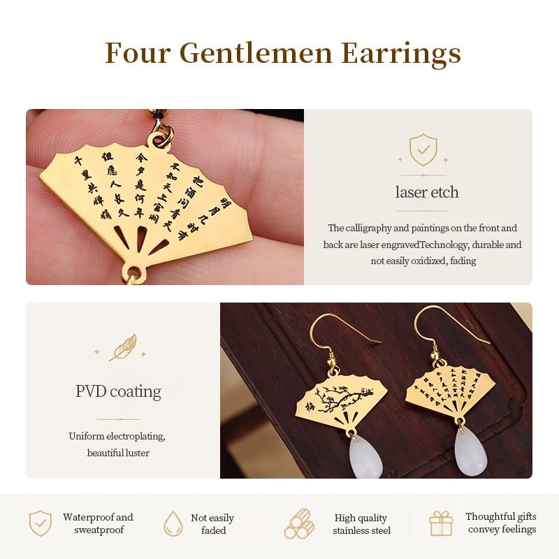 Four Gentlemen Earrings – B Style in White and Green Themes