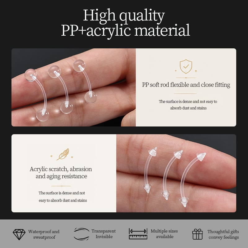 Clear Acrylic Piercing Retainer – Belly, Eyebrow & Lip Styles
