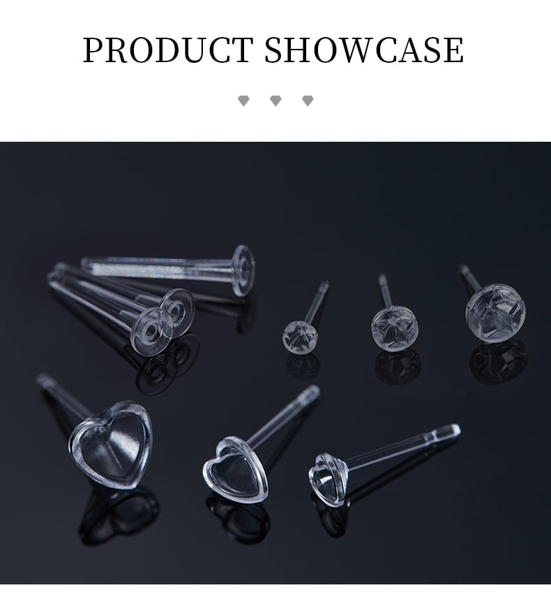 Transparent resin stud earrings collection product showcase.jpg
