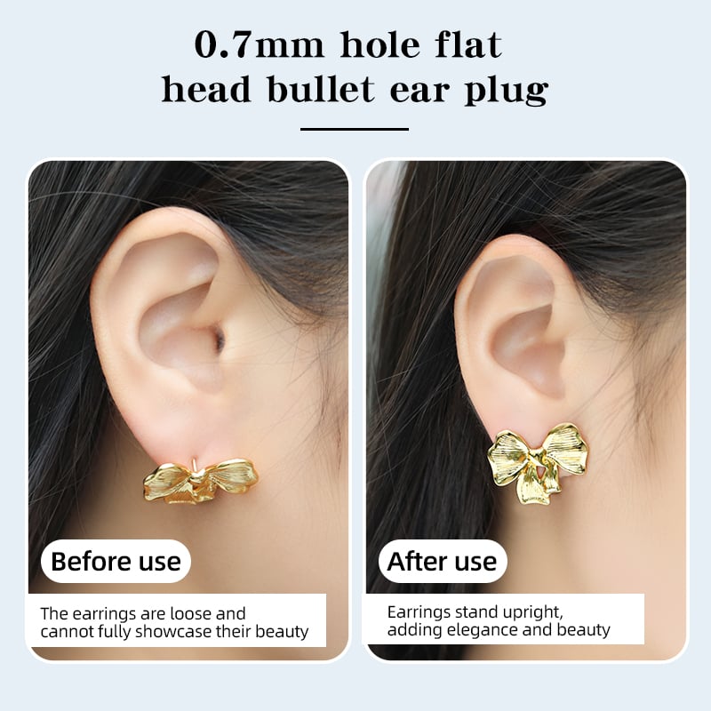 Copper Flat Head Bullet Earring Backs – 0.7mm Hole, 5mm Mini Size