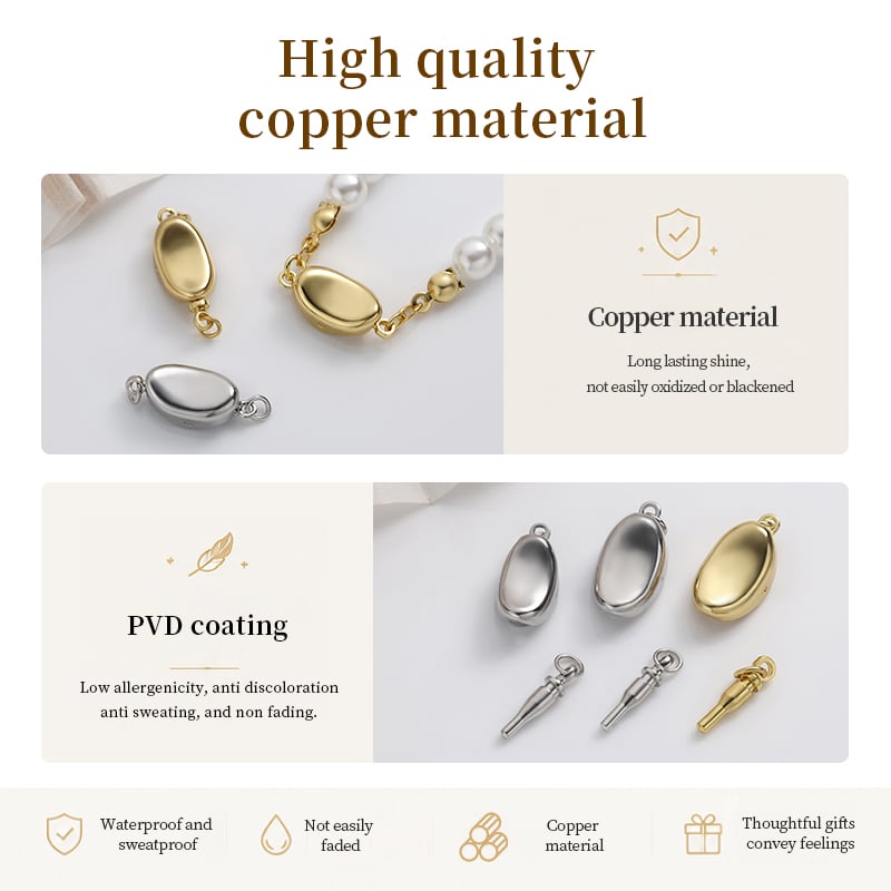 Copper Ingot Clasps – 16mm & 18mm, Gold & Steel