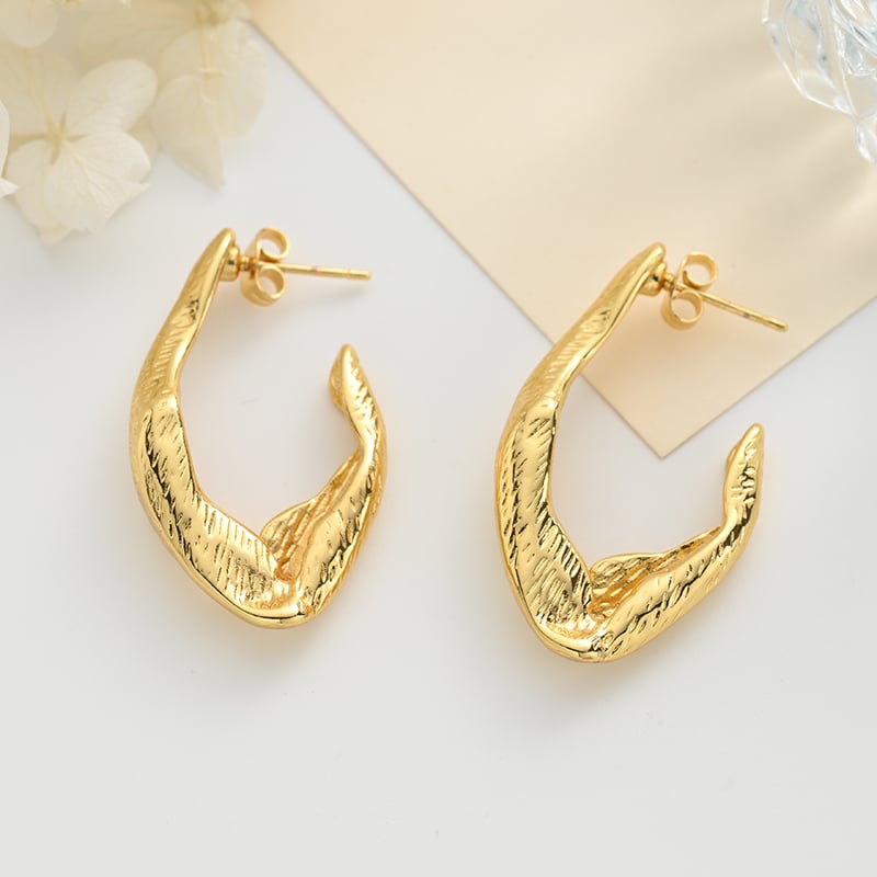 Geometric hollow stud earrings size 2 in gold.jpg